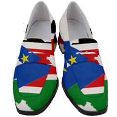 South Sudan Flag Map Geography Women s Chunky Heel Loafers by Sapixe