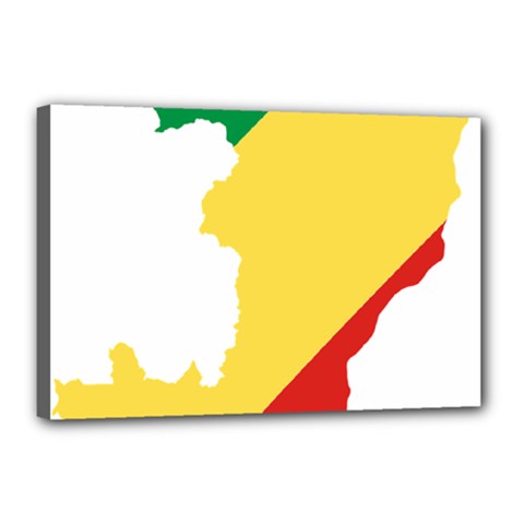 Congo Flag Map Geography Outline Canvas 18  X 12  (stretched) by Sapixe