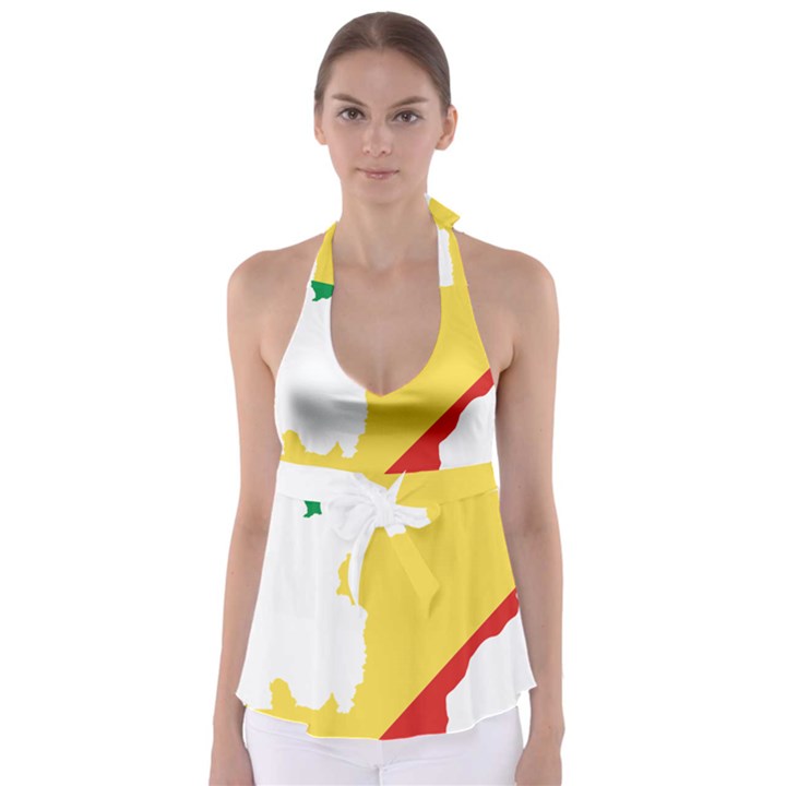 Congo Flag Map Geography Outline Babydoll Tankini Top