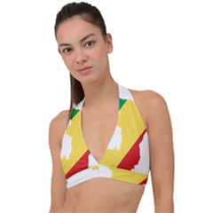 Congo Flag Map Geography Outline Halter Plunge Bikini Top by Sapixe