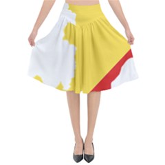 Congo Flag Map Geography Outline Flared Midi Skirt by Sapixe