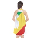 Congo Flag Map Geography Outline Halter Neckline Chiffon Dress  View2