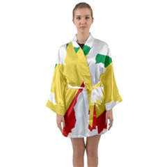 Congo Flag Map Geography Outline Long Sleeve Kimono Robe by Sapixe