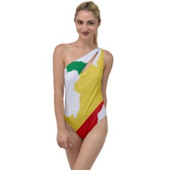 Congo Flag Map Geography Outline To One Side Swimsuit by Sapixe