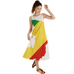 Congo Flag Map Geography Outline Summer Maxi Dress