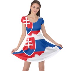 Slovakia Country Europe Flag Cap Sleeve Dress by Sapixe