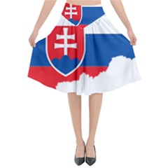 Slovakia Country Europe Flag Flared Midi Skirt by Sapixe