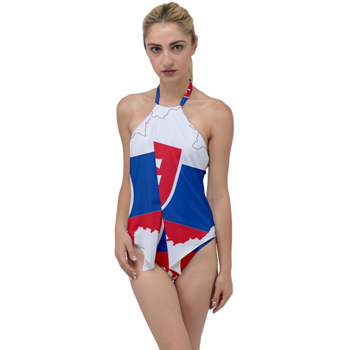 Slovakia Country Europe Flag Go with the Flow One Piece Swimsuit