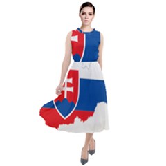 Slovakia Country Europe Flag Round Neck Boho Dress