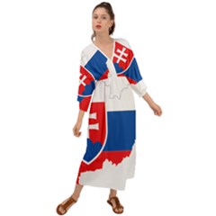 Slovakia Country Europe Flag Grecian Style  Maxi Dress