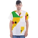 Sao Tome Principe Flag Map Men s V-Neck Scrub Top View1