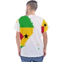 Sao Tome Principe Flag Map Men s V-Neck Scrub Top View2