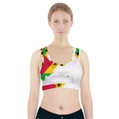 Sao Tome Principe Flag Map Sports Bra With Pocket by Sapixe