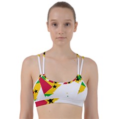 Sao Tome Principe Flag Map Line Them Up Sports Bra by Sapixe