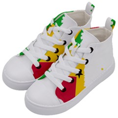 Sao Tome Principe Flag Map Kids  Mid-top Canvas Sneakers by Sapixe