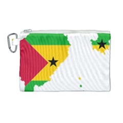 Sao Tome Principe Flag Map Canvas Cosmetic Bag (large) by Sapixe