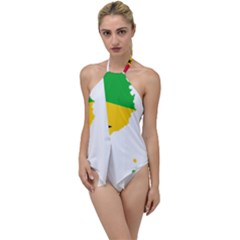 Sao Tome Principe Flag Map Go With The Flow One Piece Swimsuit by Sapixe