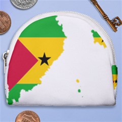 Sao Tome Principe Flag Map Horseshoe Style Canvas Pouch by Sapixe