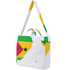 Sao Tome Principe Flag Map Square Shoulder Tote Bag by Sapixe