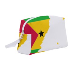 Sao Tome Principe Flag Map Wristlet Pouch Bag (medium) by Sapixe