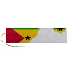 Sao Tome Principe Flag Map Roll Up Canvas Pencil Holder (l)