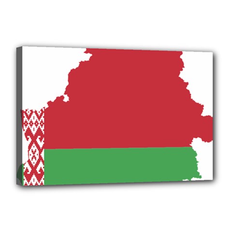 Belarus Country Europe Flag Canvas 18  X 12  (stretched) by Sapixe