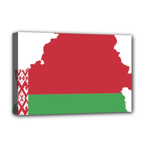 Belarus Country Europe Flag Deluxe Canvas 18  X 12  (stretched) by Sapixe