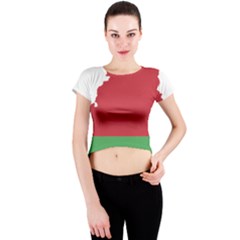 Belarus Country Europe Flag Crew Neck Crop Top by Sapixe