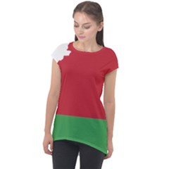 Belarus Country Europe Flag Cap Sleeve High Low Top by Sapixe