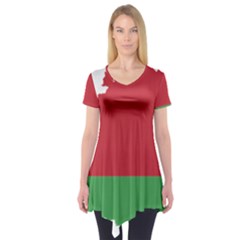 Belarus Country Europe Flag Short Sleeve Tunic  by Sapixe