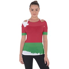 Belarus Country Europe Flag Shoulder Cut Out Short Sleeve Top by Sapixe