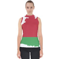 Belarus Country Europe Flag Mock Neck Shell Top by Sapixe