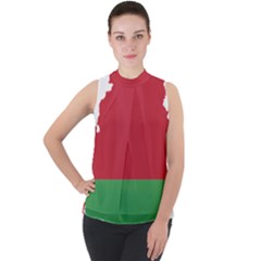 Belarus Country Europe Flag Mock Neck Chiffon Sleeveless Top by Sapixe