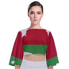 Belarus Country Europe Flag Tie Back Butterfly Sleeve Chiffon Top by Sapixe