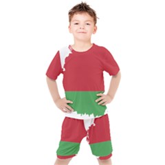 Belarus Country Europe Flag Kids  Tee And Shorts Set by Sapixe