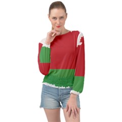 Belarus Country Europe Flag Banded Bottom Chiffon Top by Sapixe