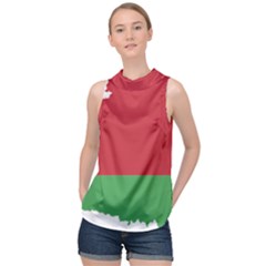 Belarus Country Europe Flag High Neck Satin Top by Sapixe