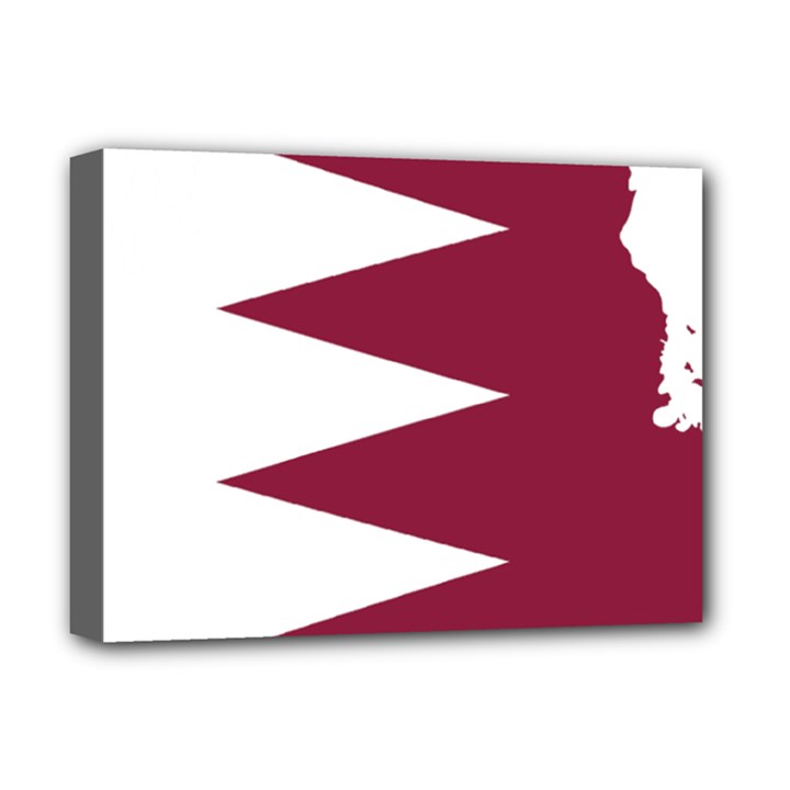 Borders Country Flag Geography Map Qatar Deluxe Canvas 16  x 12  (Stretched) 