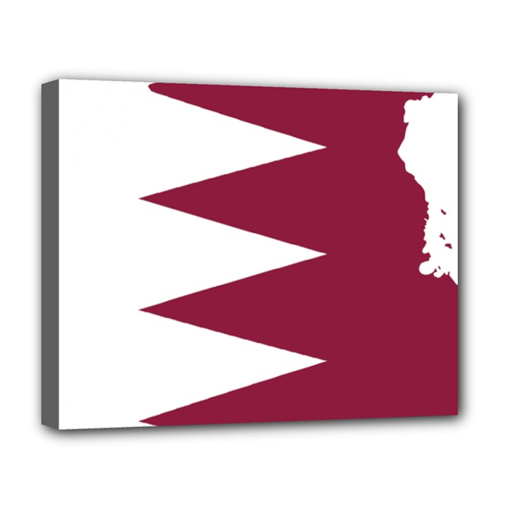 Borders Country Flag Geography Map Qatar Deluxe Canvas 20  x 16  (Stretched)