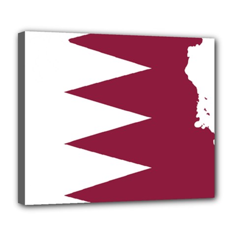 Borders Country Flag Geography Map Qatar Deluxe Canvas 24  X 20  (stretched) by Sapixe