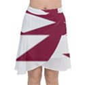 Borders Country Flag Geography Map Qatar Chiffon Wrap Front Skirt View1