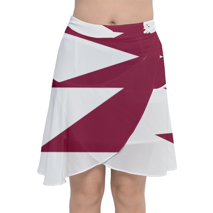 Borders Country Flag Geography Map Qatar Chiffon Wrap Front Skirt