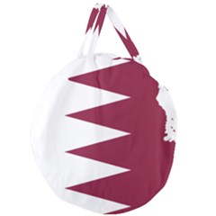 Borders Country Flag Geography Map Qatar Giant Round Zipper Tote