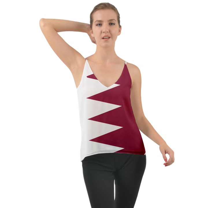 Borders Country Flag Geography Map Qatar Chiffon Cami