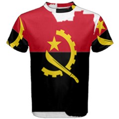 Angola Flag Map Geography Outline Men s Cotton Tee by Sapixe