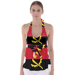 Angola Flag Map Geography Outline Babydoll Tankini Top by Sapixe