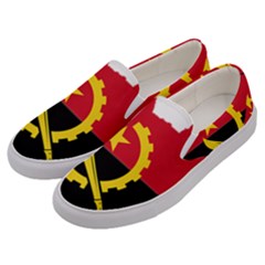 Angola Flag Map Geography Outline Men s Canvas Slip Ons by Sapixe