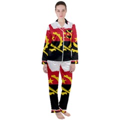 Angola Flag Map Geography Outline Satin Long Sleeve Pyjamas Set