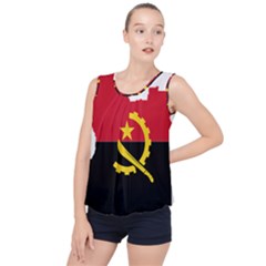 Angola Flag Map Geography Outline Bubble Hem Chiffon Tank Top by Sapixe