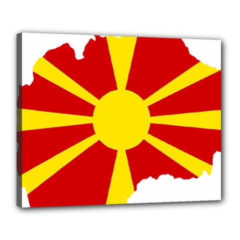 Macedonia Country Europe Flag Canvas 20  X 16  (stretched) by Sapixe